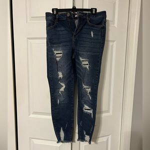 Size 11S distressed ankle jeans